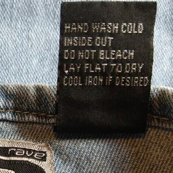 Y2K VTG Rave R4R Studded Super Distressed Jeans Jrs 1 Grunge Punk Crop - Picture 6 of 6